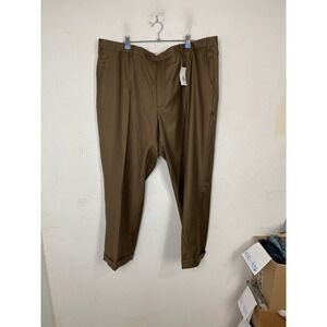 Santorelli Roma Loro Piana Wool Dress Pants Mens 46 Tobacco Brown Made in Italy